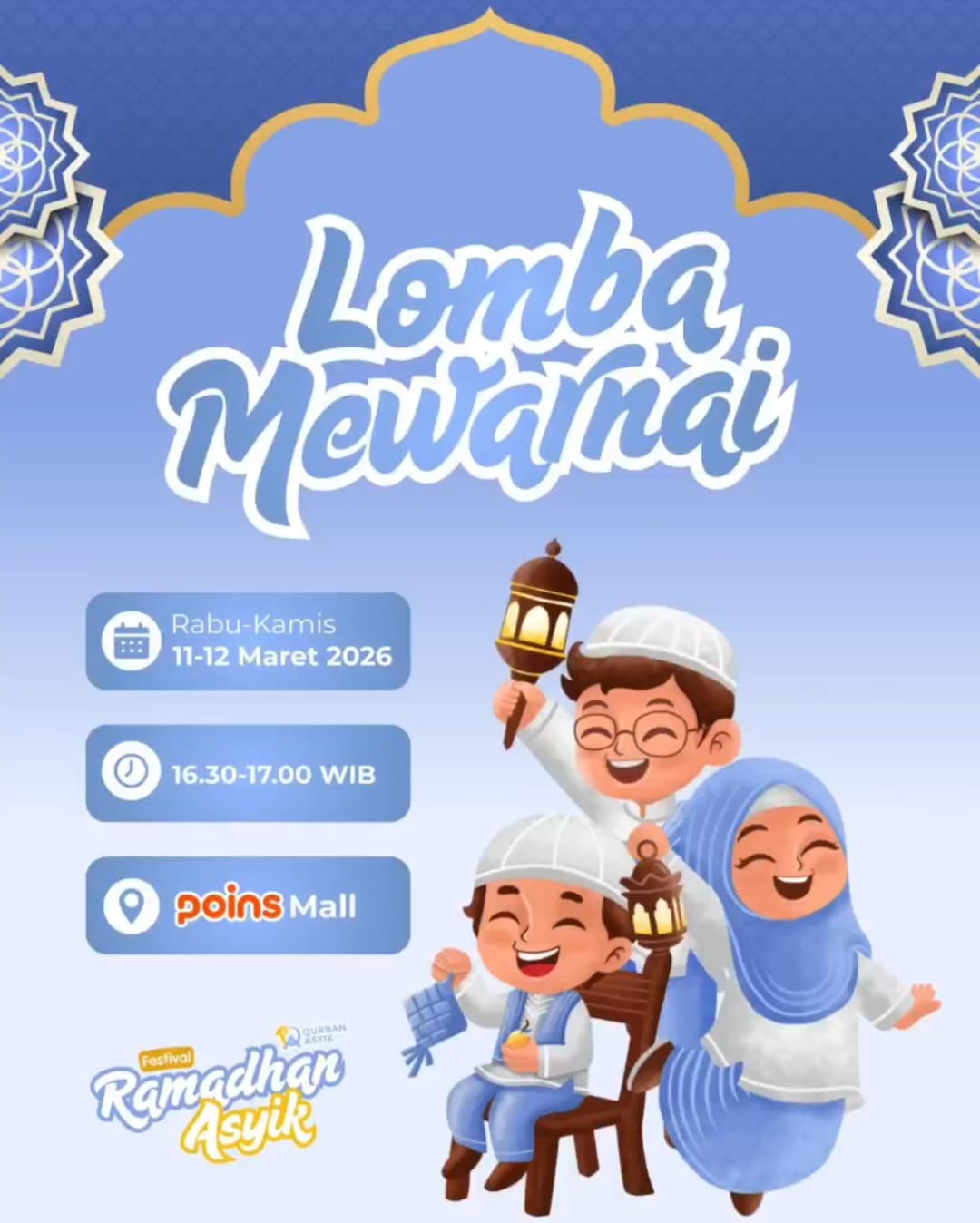 LOMBA MEWARNAI ANAK SPESIAL RAMADHAN DI POINS MALL - BERSAMA RAMADHAN ASYIK